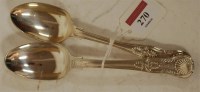 Lot 270 - A Victorian silver dessert spoon in the Kings...