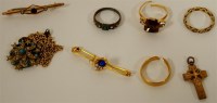 Lot 283 - A 22ct gold wedding gold, 3.8g (cut); and...