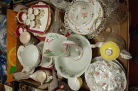 Lot 412 - Two boxes of miscellaneous china and glassware...