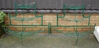 Lot 1112 - A pair of Victorian green painted wrought iron...