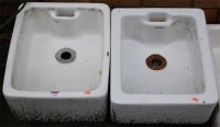 Lot 1113 - Two similar white glazed stoneware butlers sinks