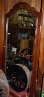 Lot 1121 - A circa 1900 French walnut single mirrored...