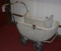 Lot 1130 - An early 20th century white painted wicker and...