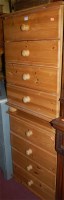 Lot 1412 - A pair of modern pine four drawer chests