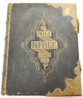 Lot 372 - A Victorian brass mounted leather bound family...