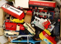 Lot 385 - Two boxes of assorted loose playworn diecast...