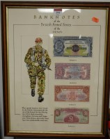 Lot 394 - A framed display of bank notes of the British...