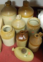 Lot 399 - A Victorian stone ware jar stamped AE Harvey...