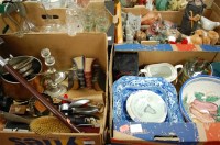 Lot 410 - Four boxes of miscellaneous items to include...