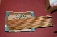 Lot 447 - Box of assorted brass stair rods