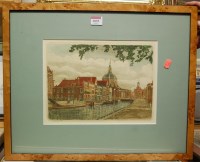 Lot 1055 - Karel Kok - Views of Leiden in Holland,...