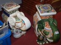 Lot 1068 - A pair of glazed stoneware window seats in the...
