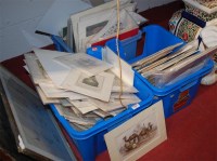 Lot 1069 - A large quantity of unframed prints and...
