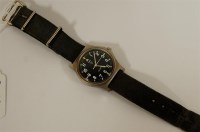 Lot 299 - A CWC gents steel cased military watch having...