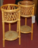Lot 1078 - Two wicker picnic hampers, a pair of cane...