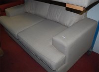 Lot 1140 - A pair of modern upholstered three seater...