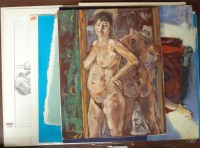 Lot 1030 - G Stoddart - Portrait study, oil on board; and...