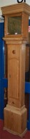 Lot 1095 - A provincial pitched pine longcase clock,...