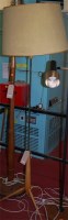 Lot 1154 - A 1960s beech and brass standard lamp