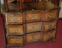Lot 1160 - An 18th century south German walnut and burr...