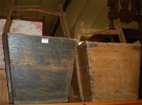 Lot 1172 - Two rustic elm grain buckets, each of square...