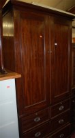 Lot 1199 - A 19th century mahogany double door press...