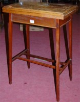 Lot 1202 - A mahogany and satinwood inlaid foldover card...