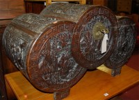 Lot 1230 - An early 20th century Chinese heavily carved...
