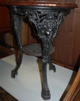 Lot 1247 - A stained and black painted cast iron circular...