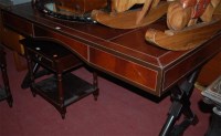Lot 1265 - A contemporary tan leather clad three drawer...