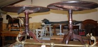 Lot 1274 - A George III oak circular tilt top tripod...