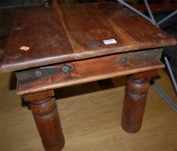 Lot 1303 - An Eastern hardwood and metal bound square...