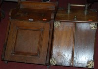 Lot 1307 - Two Edwardian walnut coal purdoniums