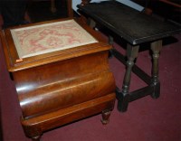 Lot 1313 - A moulded oak joint stool, together with a...