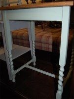 Lot 1324 - An oak part barley twist turned side table...