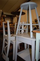 Lot 1325 - A pair of modern painted panel seat dining...