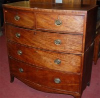 Lot 1341 - An early 19th century mahogany bowfront chest...