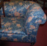 Lot 1363 - An Edwardian floral upholstered three-seater...