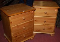 Lot 1298 - A pair of modern pine round cornered three...