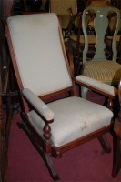 Lot 1368 - An Edwardian stained beech and upholstered...