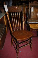 Lot 1376 - A set of four Belgian elmseat and beech...