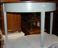 Lot 1386 - An oak and part painted demi-lune side table