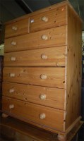Lot 1398 - A modern pine chest of two short over five...