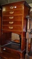 Lot 1404 - An Edwardian walnut five drawer music chest,...