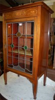 Lot 1406 - An Art Nouveau walnut and floral satinwood...