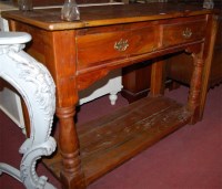 Lot 1424 - A contemporary Eastern teak two drawer,...