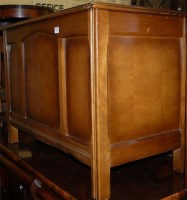Lot 1443 - A moulded oak hinged top blanket box, w.90cm