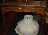 Lot 1288 - An Edwardian walnut, chequer inlaid and...