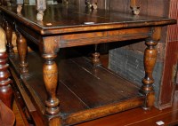 Lot 1283 - A contemporary joined oak two-tier coffee table