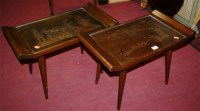 Lot 1277 - A pair of contemporary Chinese teak low...